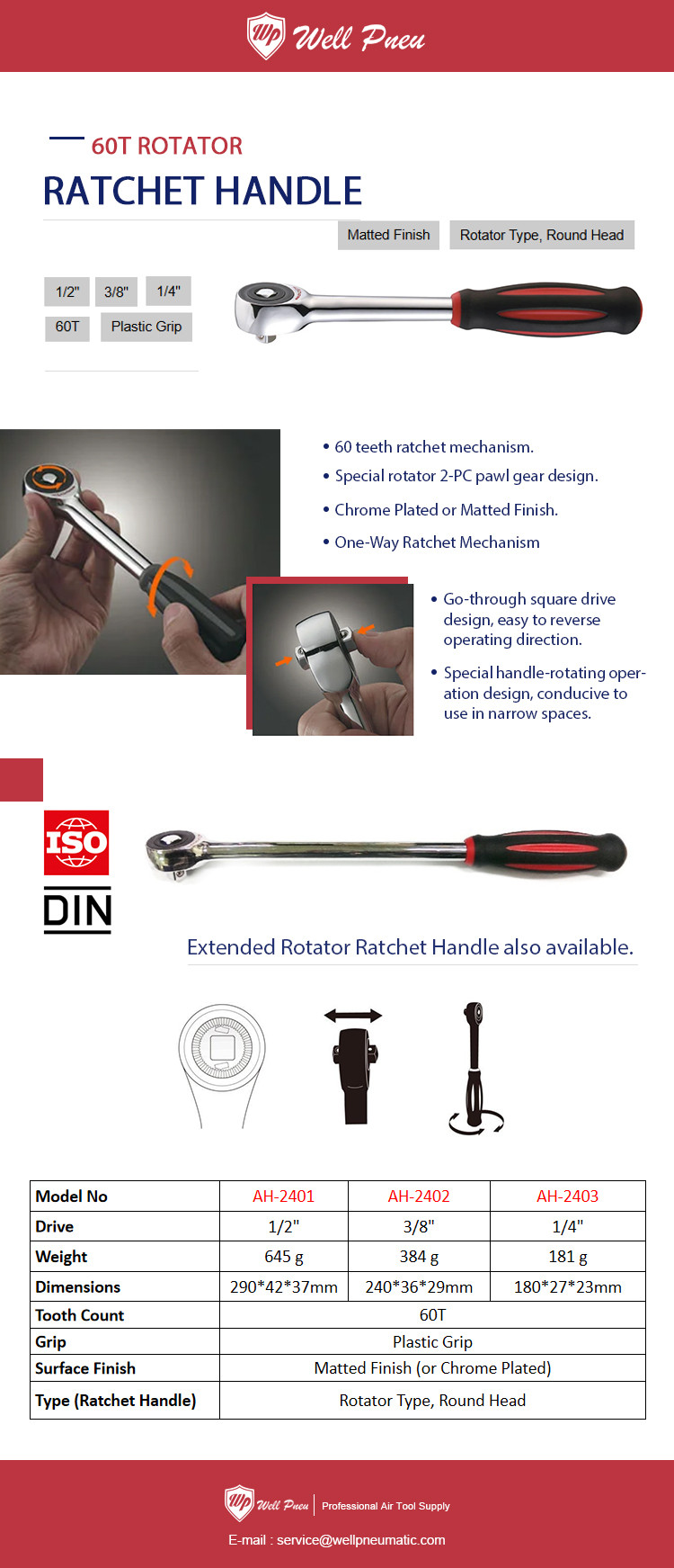 60T ROTATOR RATCHET HANDLE
